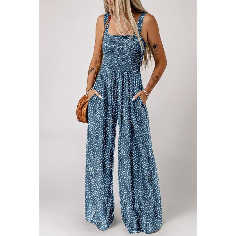 Kvinnors Jumpsuit med Vida Ben och Blommönster 8