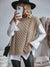 Kvinnors Kabelstickad Sweater Vest Löst Sittande 1