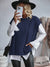 Kvinnors Kabelstickad Sweater Vest Löst Sittande 8