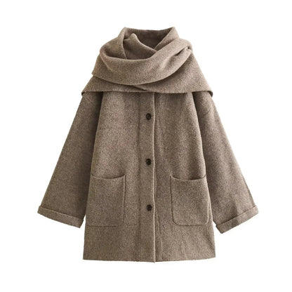 Kvinnors Kappa med Integrerad Sjal Modern Stil 6