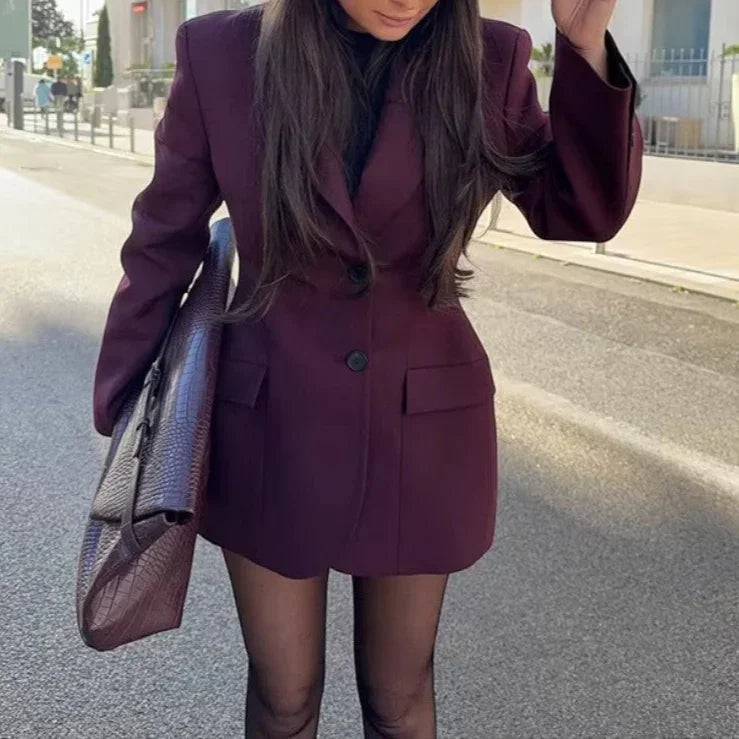 Kvinnors Kavajklänning med Lång Ärmar 1