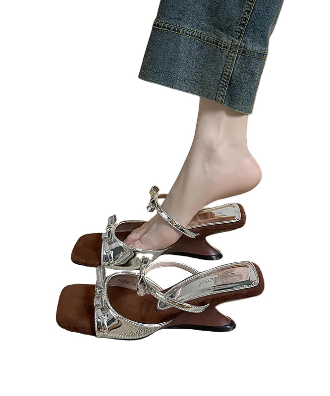 Kvinnors Kilklack Sandaler med Splicing Design 0