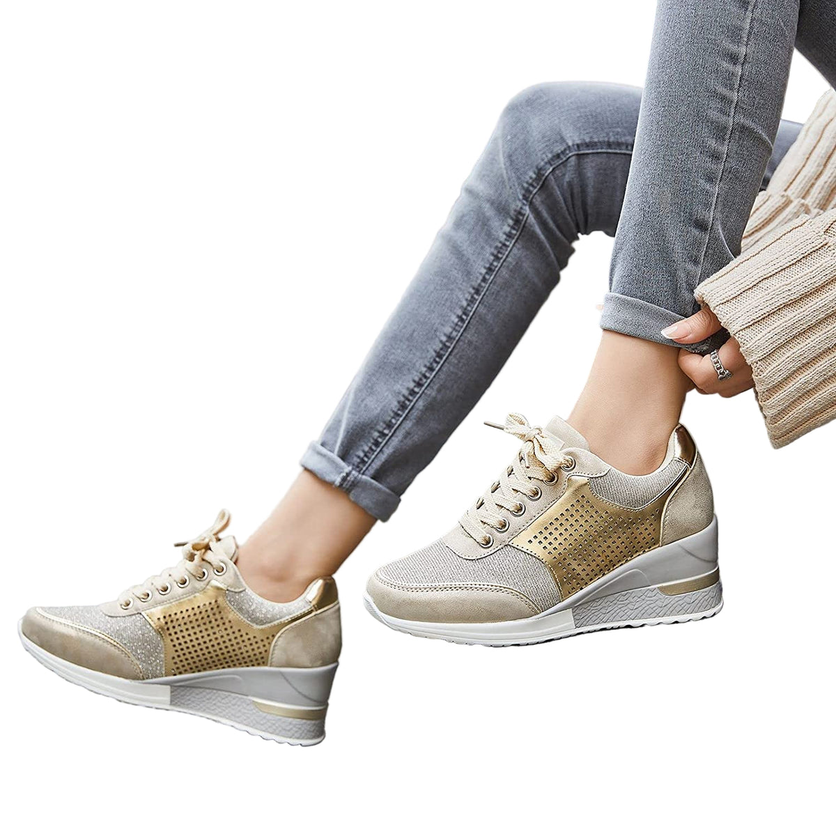 Kvinnors Kilklack Sneakers Trendiga 0