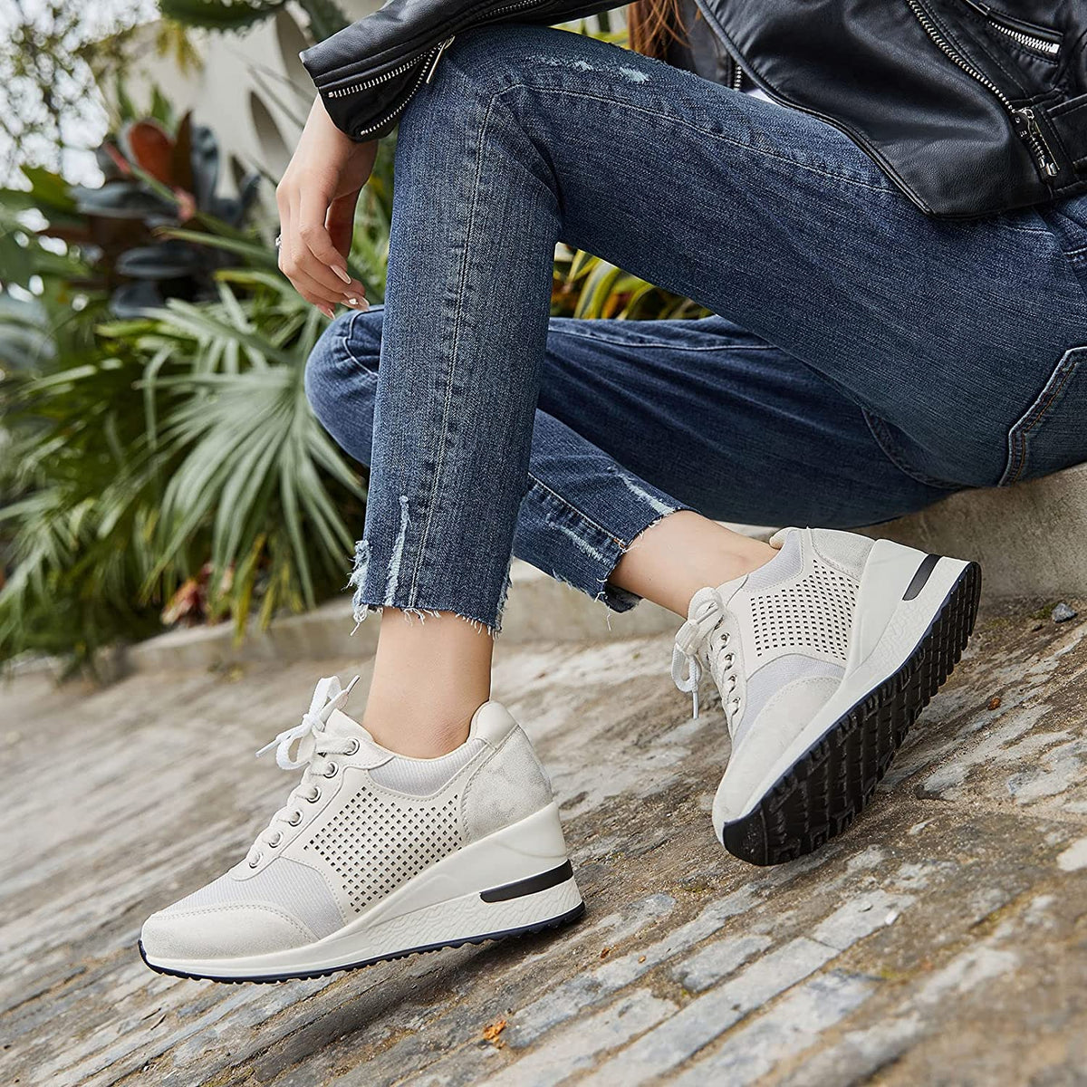 Kvinnors Kilklack Sneakers Trendiga 3