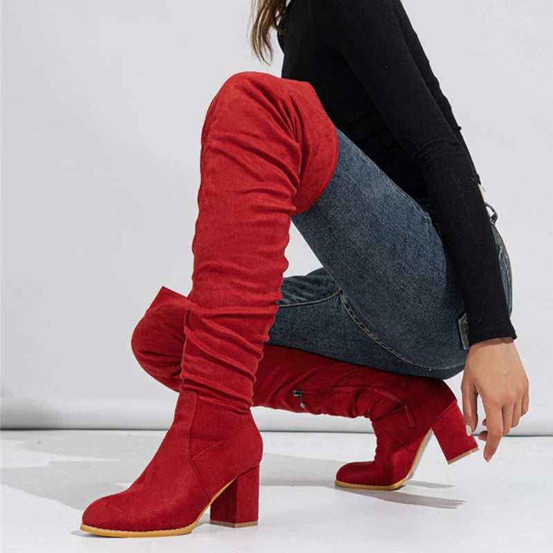 Kvinnors Klackskor Over-the-Knee Stil Trendig Design 3