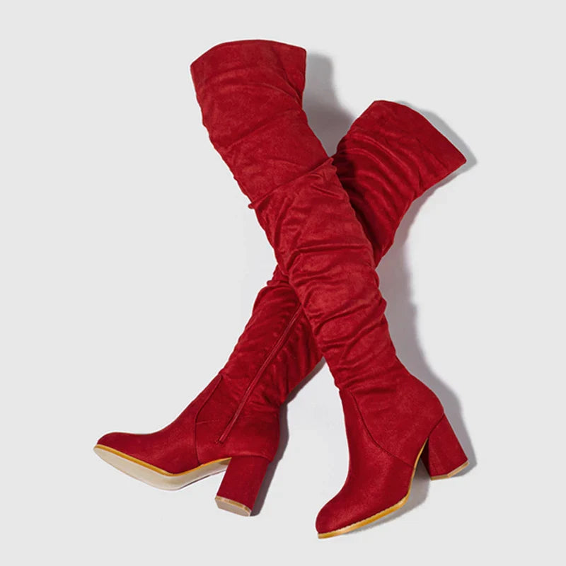 Kvinnors Klackskor Over-the-Knee Stil Trendig Design 7