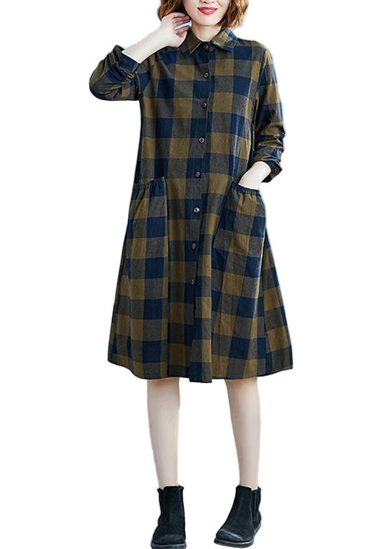 Kvinnors Klänning med Kavajslag och Fickor 0