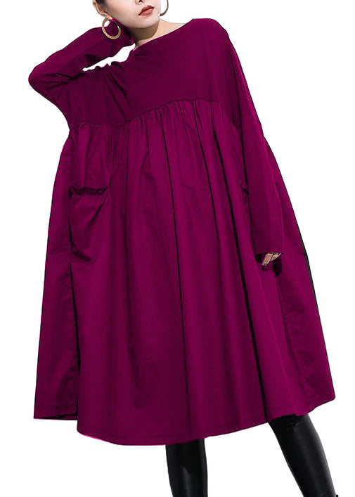 Kvinnors Klänning med O-ringad Hals och Cinchad Midja 0