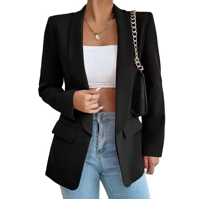 Kvinnors Klassisk Blazer Affärs- och Vardagsstil 0