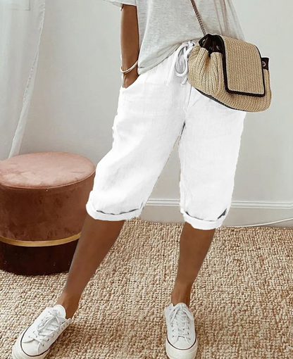 Kvinnors Knälånga Shorts Avslappnad Stil 3