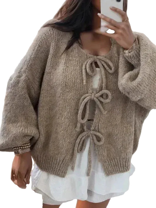 Kvinnors Kofta med Rosett Bohemisk Stil 0