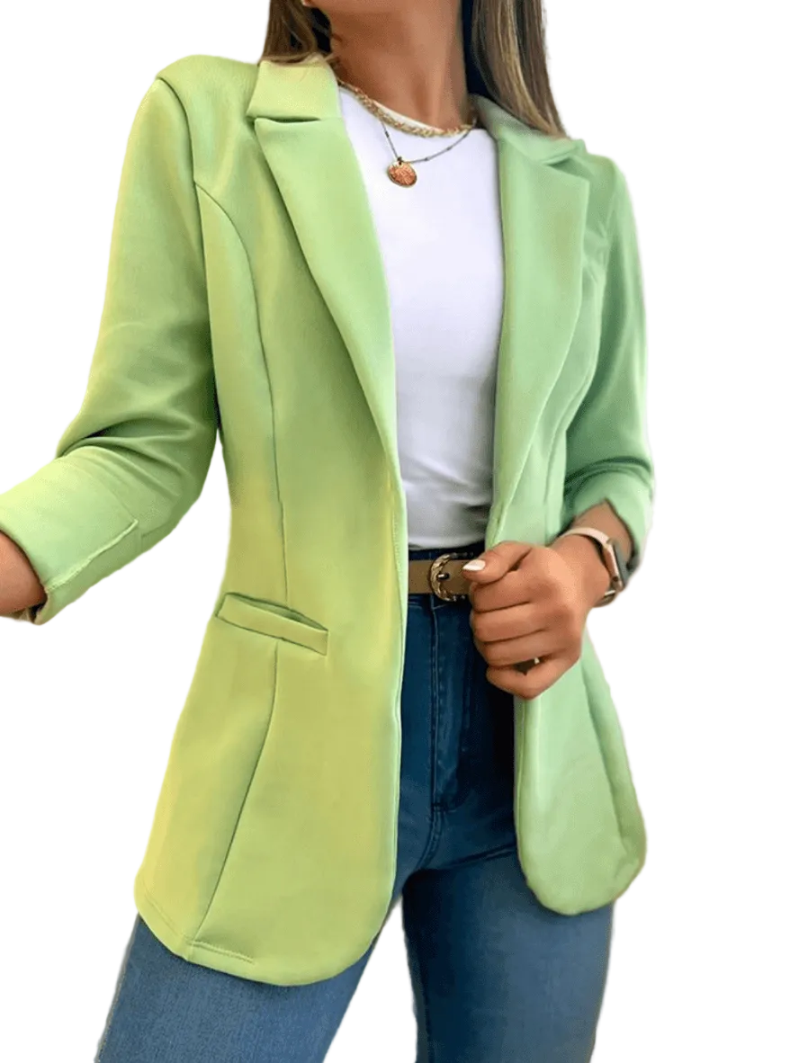 Kvinnors Kontorskavaj Med Fickor Klassisk Stil 0