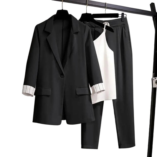 Kvinnors Koordinerat Blazer Set med Byxor och Topp Modern Stil 0