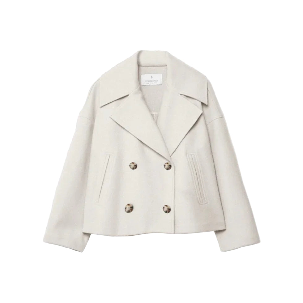 Kvinnors Kort Dubbelknäppt Kavaj 0