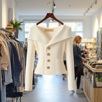 Kvinnors Kort Kofta Med Elegant Design 2