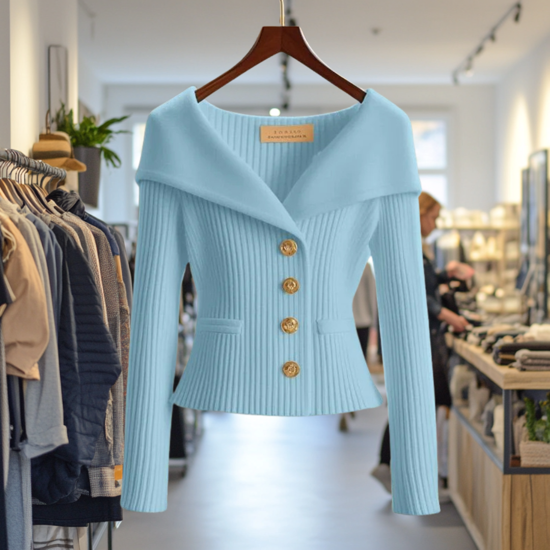 Kvinnors Kort Kofta Med Elegant Design 4