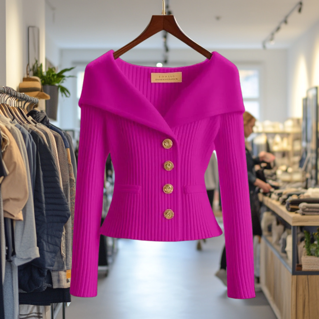 Kvinnors Kort Kofta Med Elegant Design 5