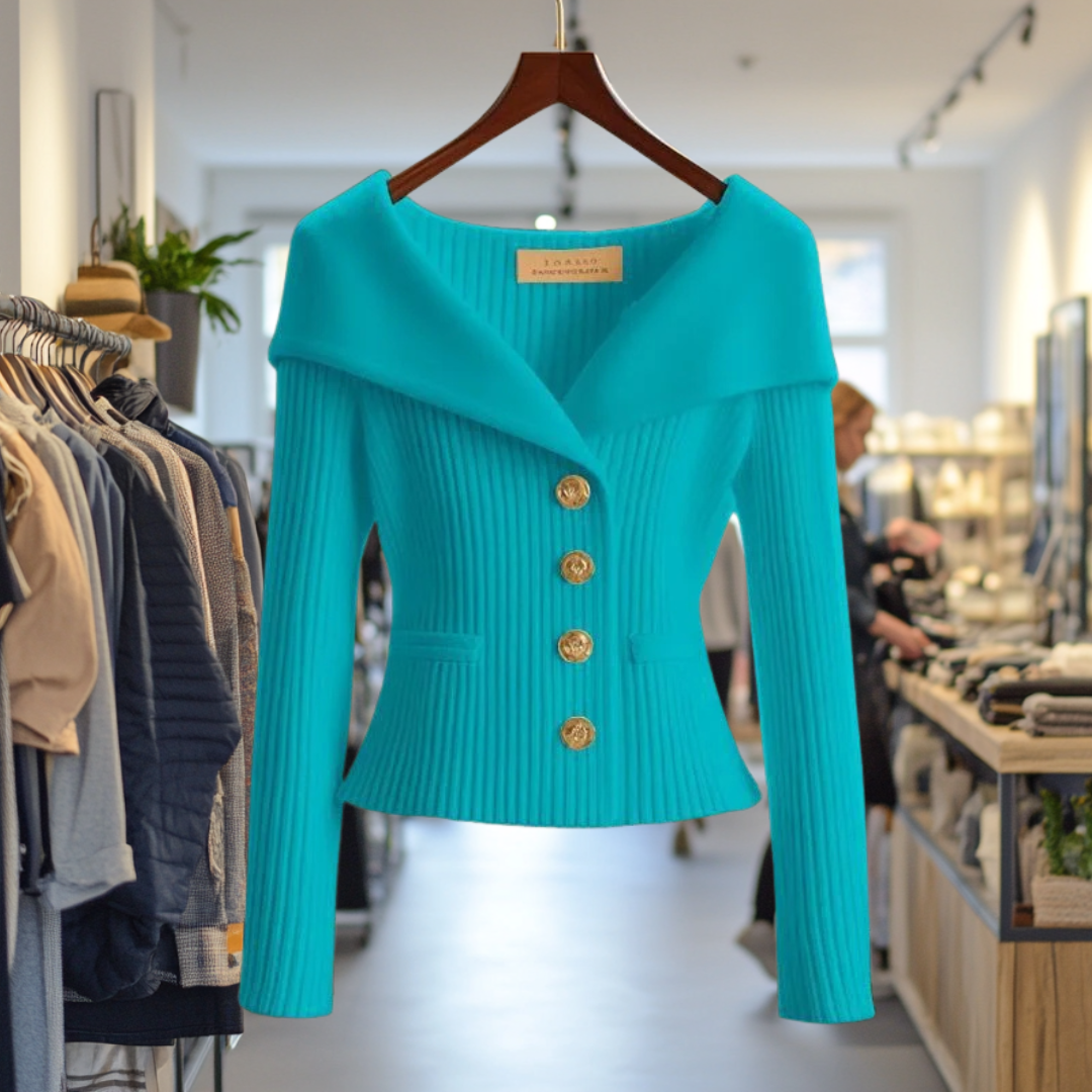 Kvinnors Kort Kofta Med Elegant Design 6