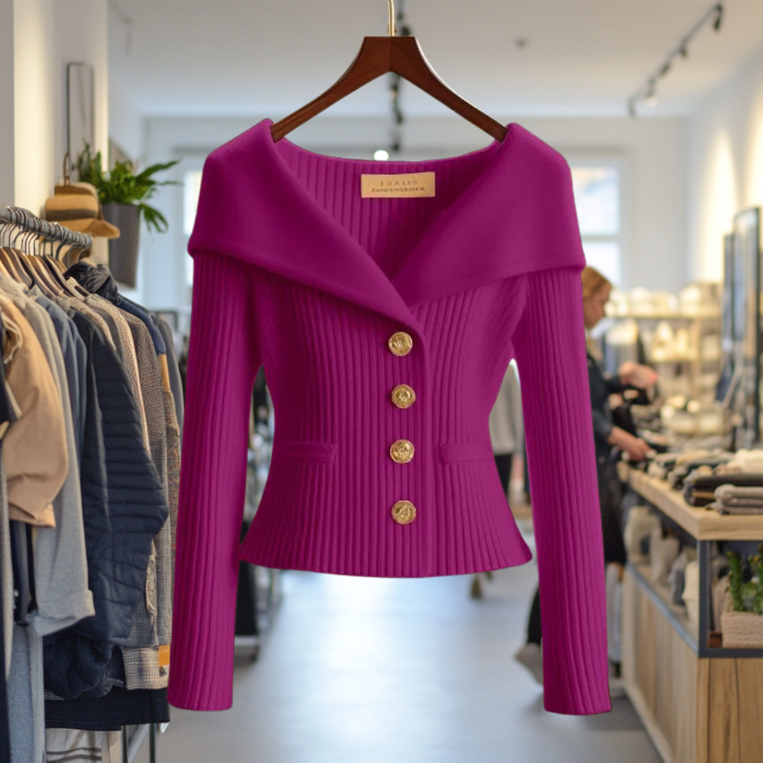 Kvinnors Kort Kofta Med Elegant Design 9