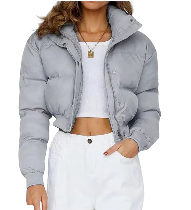 Kvinnors Kort Pufferjacka med Huva 0