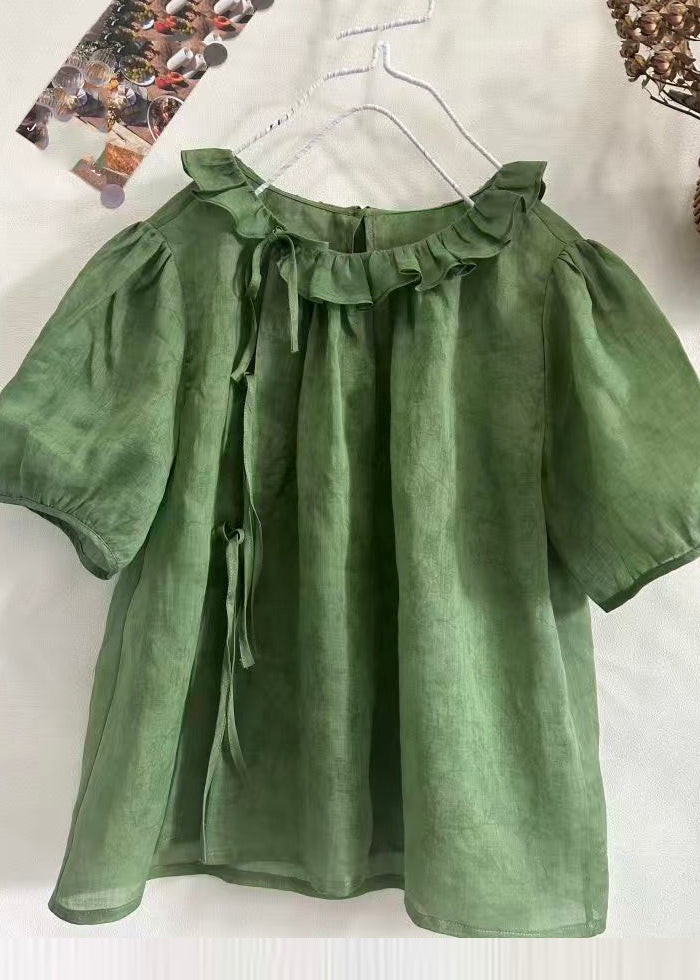 Kvinnors Kortärmad Volang Topp 4