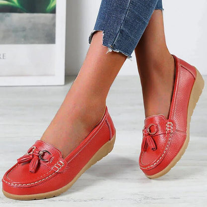 Kvinnors Läder Loafers Klassisk Stil 6