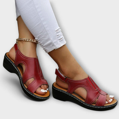 Kvinnors Läder Sandaler med Komfortklack 4