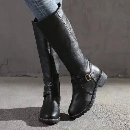Kvinnors Läderstövlar med Chic Design 1