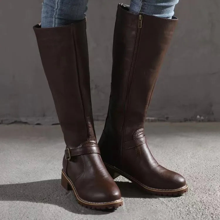 Kvinnors Läderstövlar med Chic Design 2