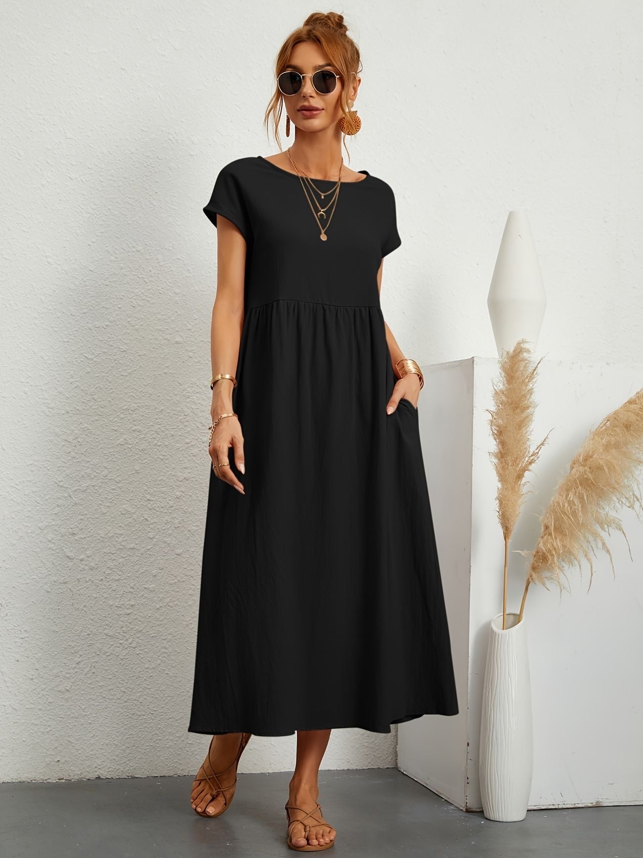 Kvinnors Lågskuren Fritidsklänning 3