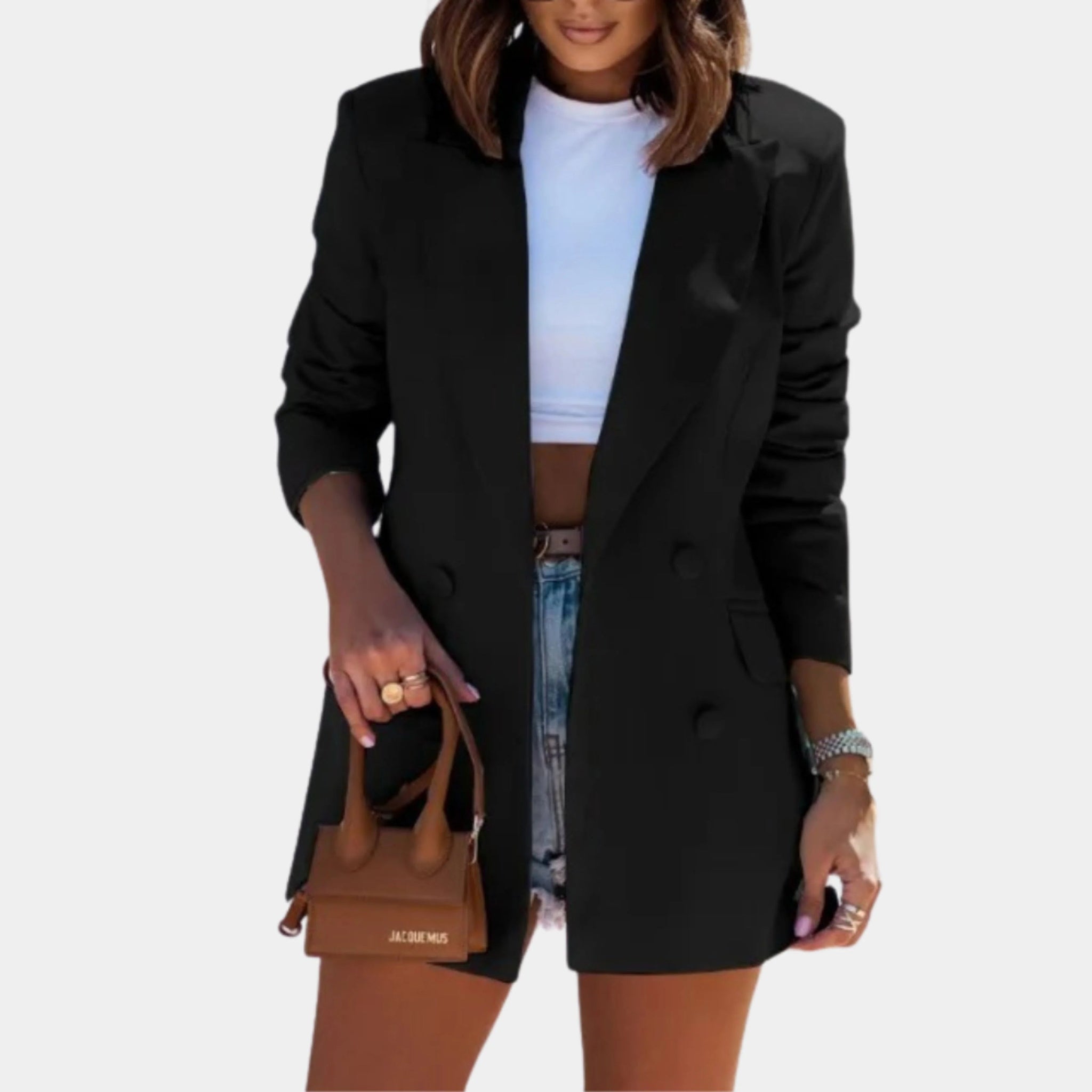 Kvinnors Lång Blazer Chic Stil 3