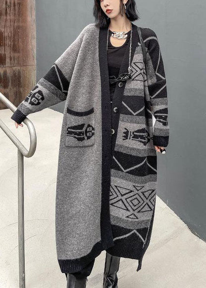 Kvinnors Lång Kappa Asymmetrisk Design V-hals 0