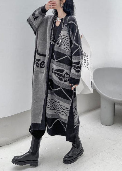 Kvinnors Lång Kappa Asymmetrisk Design V-hals 3