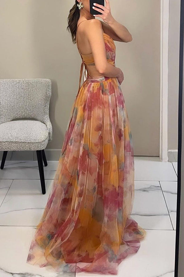 Kvinnors Lång Klänning Djup V-ringning 3