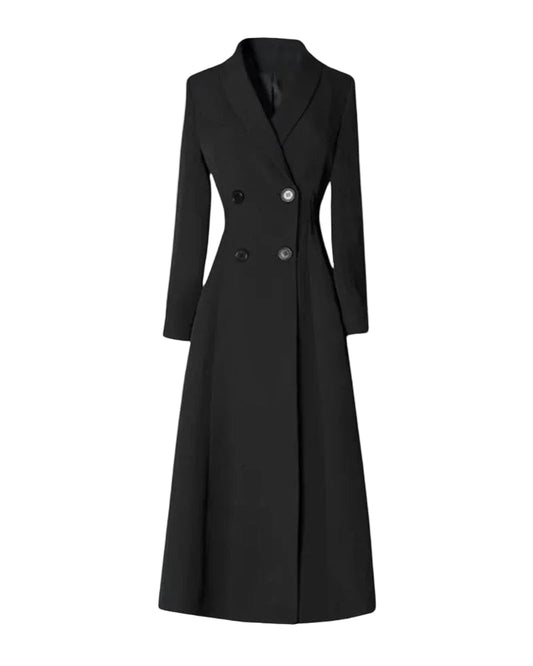 Kvinnors Lång Trenchcoat med Dubbelknäppning 0