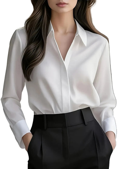 Kvinnors Långärmad Blus Casual Stil 0