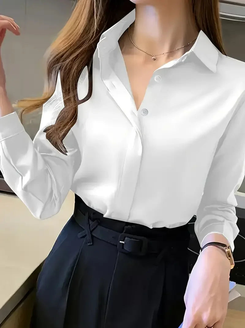Kvinnors Långärmad Blus Casual Stil 2