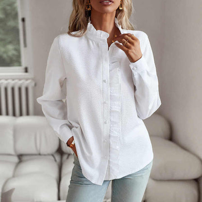 Kvinnors Långärmad Blus med Manschettkrage Chic 2