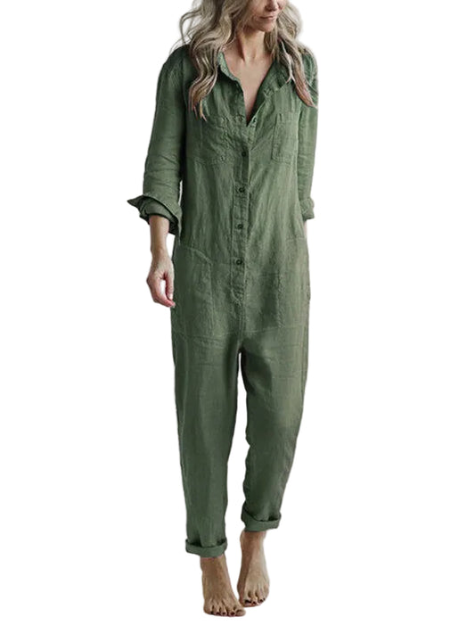Kvinnors Långärmad Jumpsuit Avslappnad Stil 0