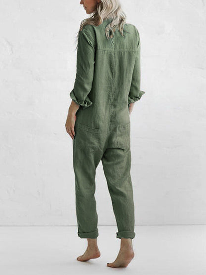 Kvinnors Långärmad Jumpsuit Avslappnad Stil 1