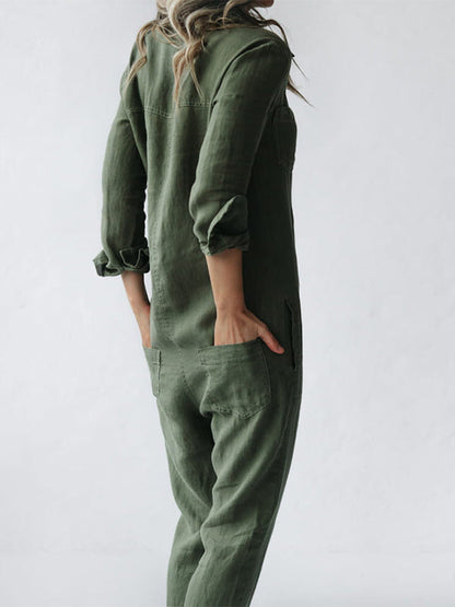Kvinnors Långärmad Jumpsuit Avslappnad Stil 2