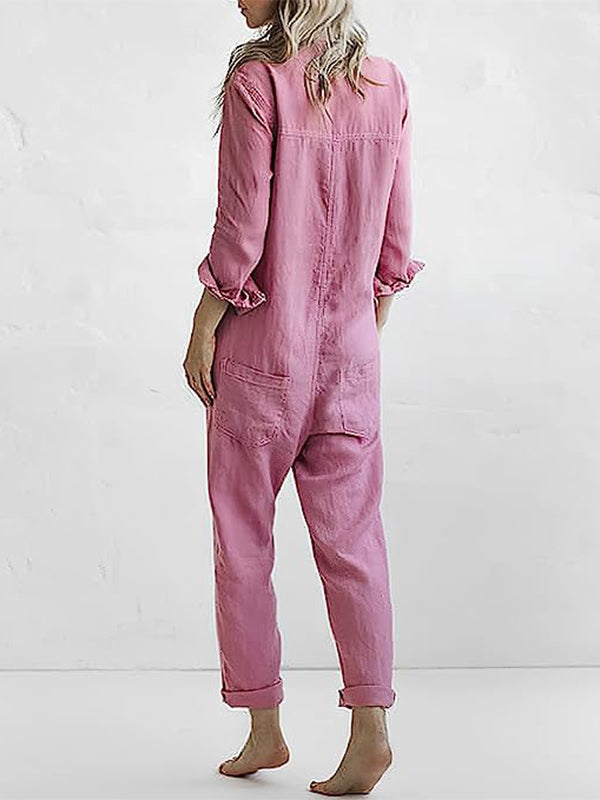 Kvinnors Långärmad Jumpsuit Avslappnad Stil 6