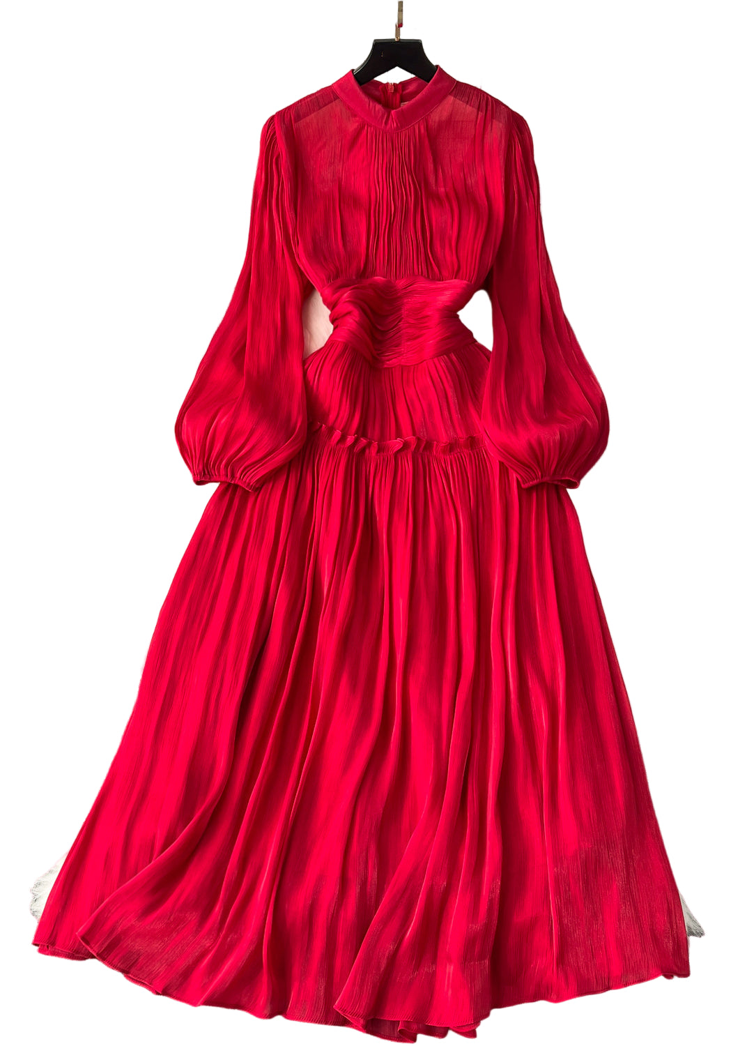 Kvinnors Långärmad Klänning Patchwork Stil 0