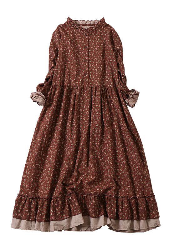 Kvinnors Långärmad Klänning Rynkad Patchwork Design 4