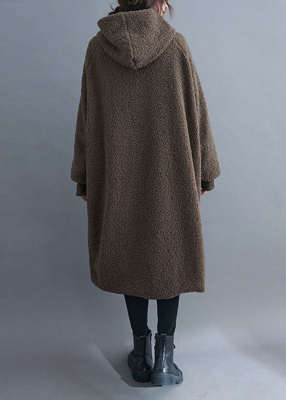 Kvinnors Långärmad Parkas med Huva och Fickor 4