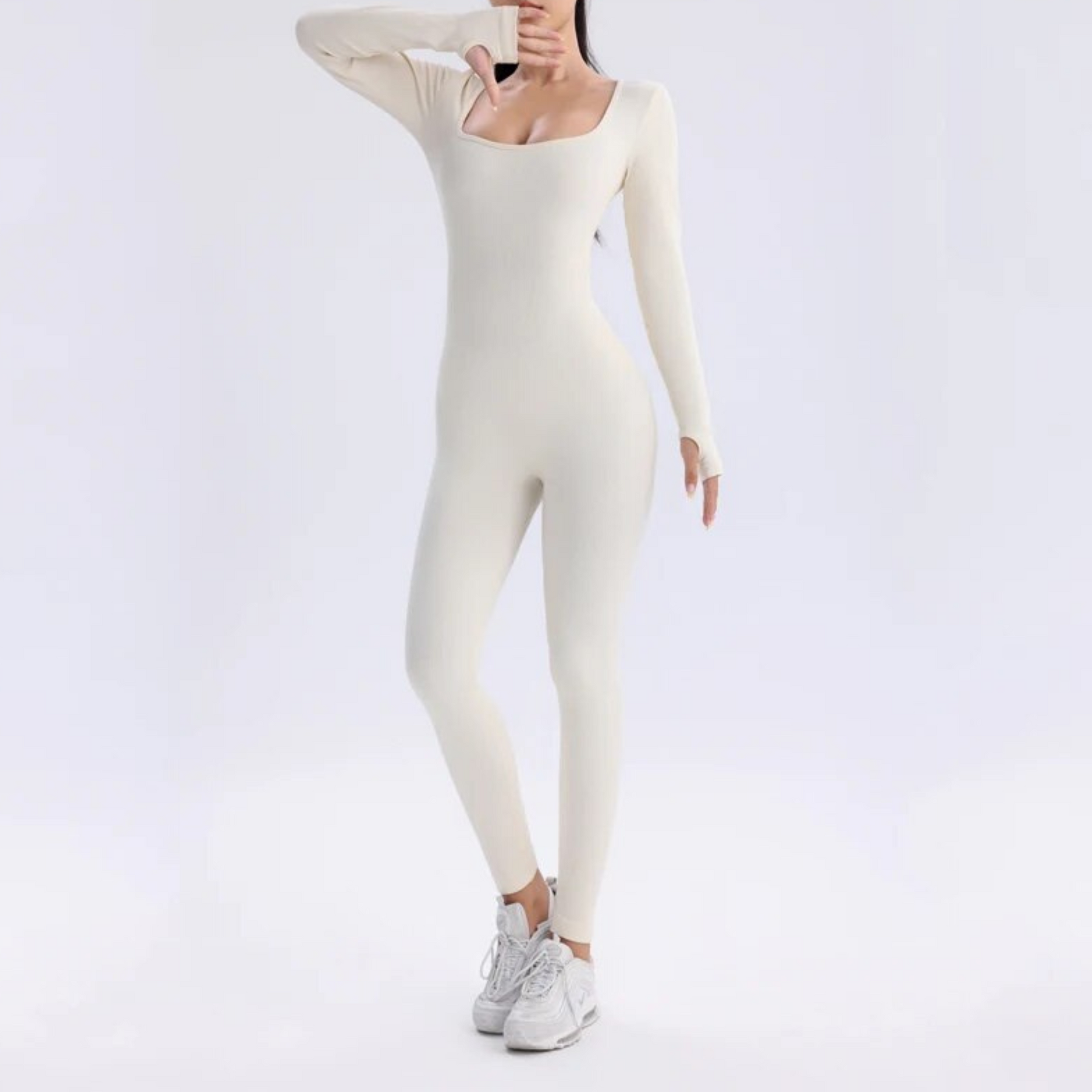 Kvinnors Långärmad Sport Jumpsuit 6