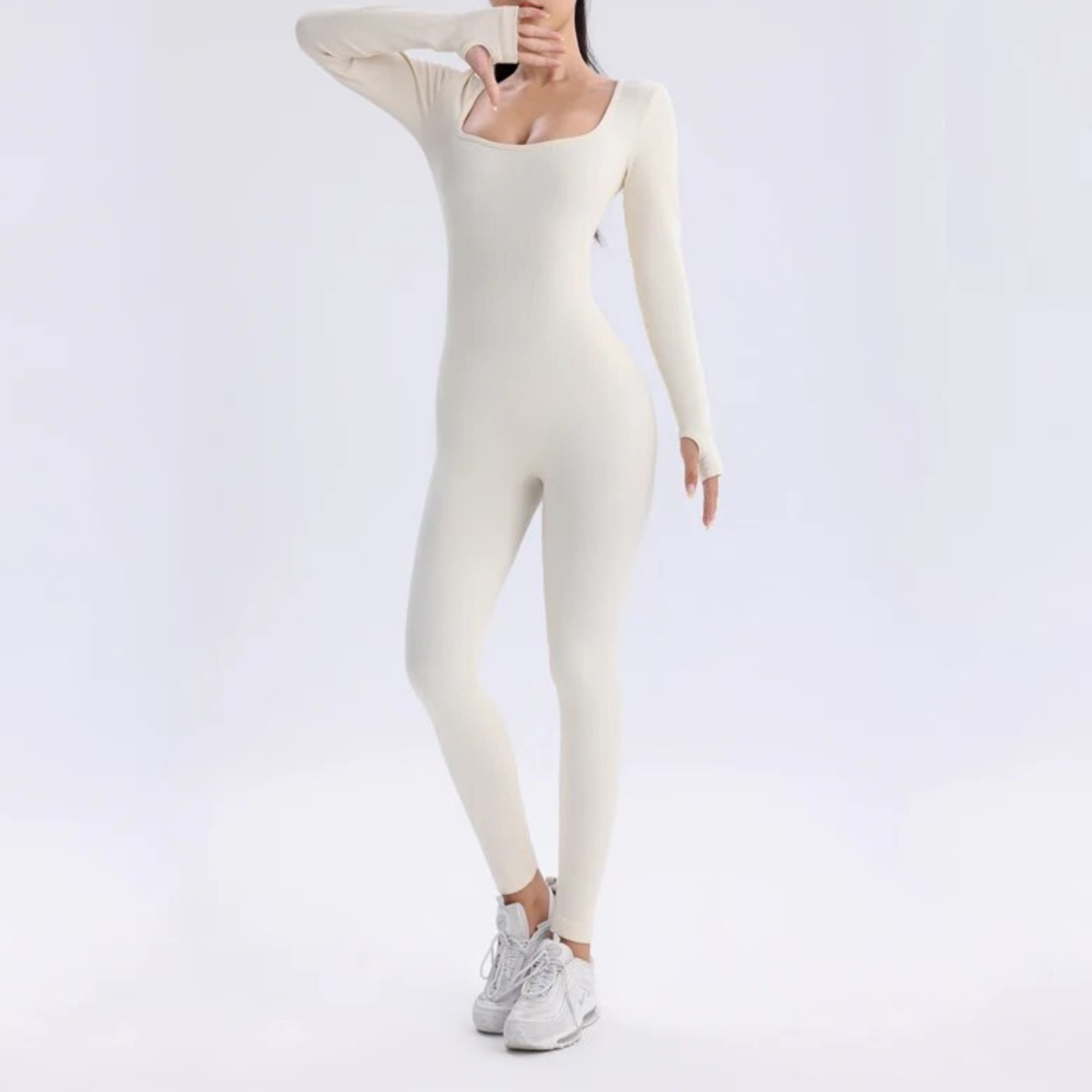 Kvinnors Långärmad Sport Jumpsuit 6