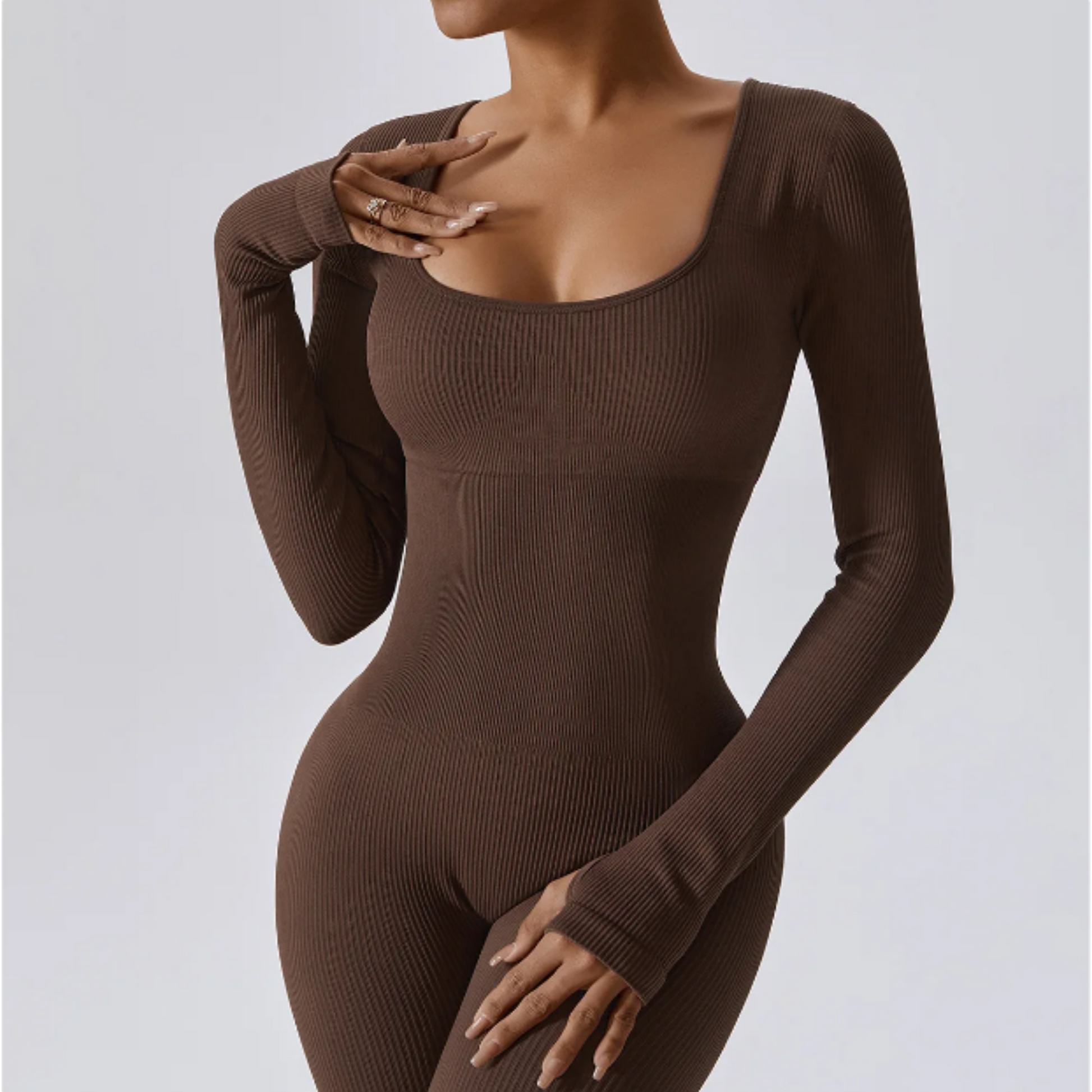 Kvinnors Långärmad Sport Jumpsuit 8
