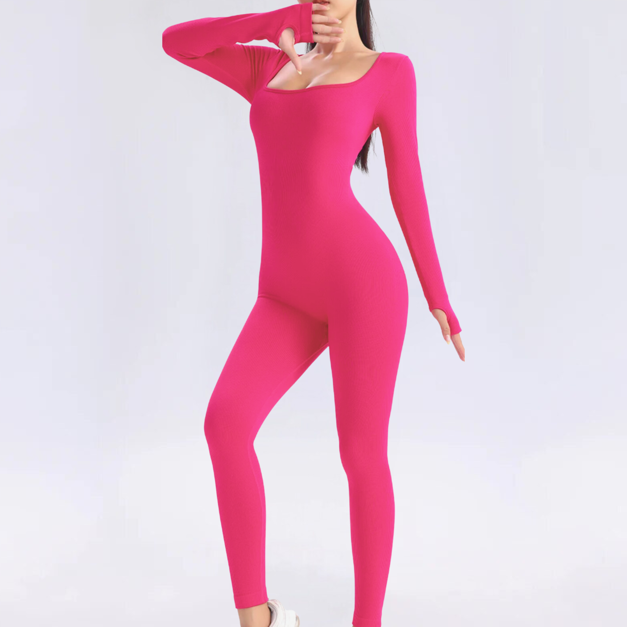 Kvinnors Långärmad Sport Jumpsuit 9