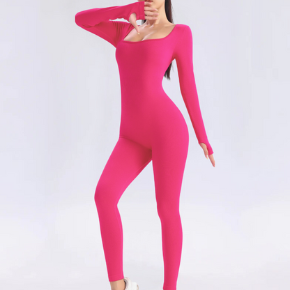 Kvinnors Långärmad Sport Jumpsuit 9